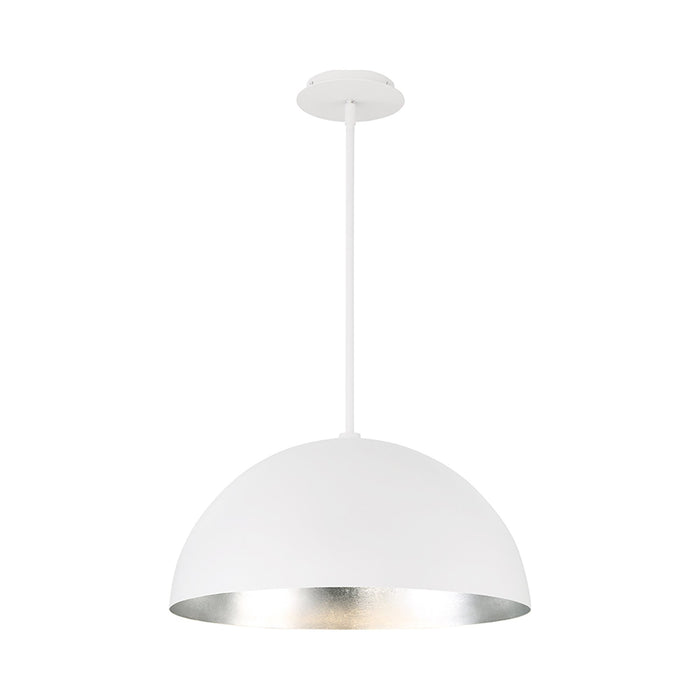 Yolo LED Pendant Light in Small/Silver Leaf/White.